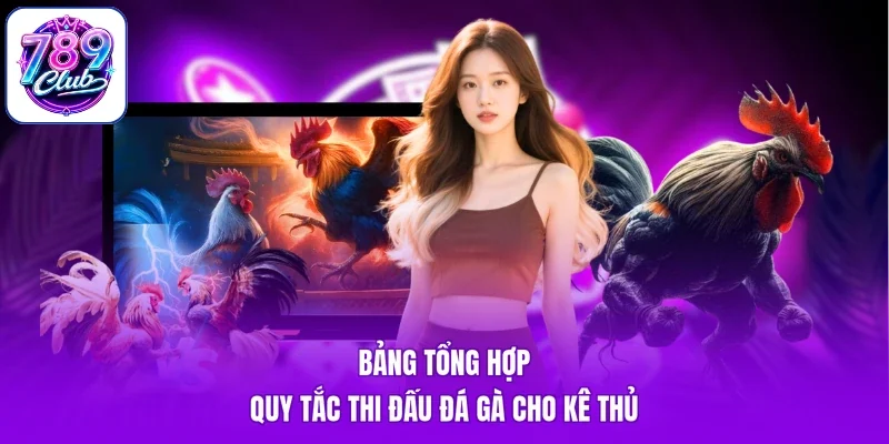 Bảng tổng hợp quy tắc thi đấu đá gà cho kê thủ
